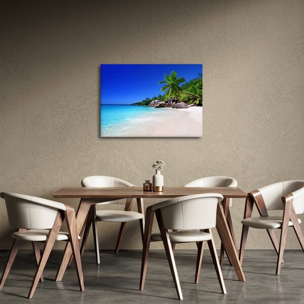 Obraz pláže na Praslin ostrově (70x50 cm)