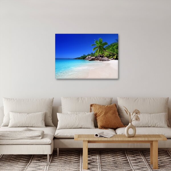 Obraz pláže na Praslin ostrově (70x50 cm)