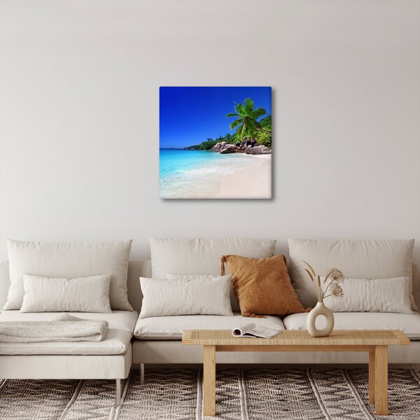 Obraz pláže na Praslin ostrově (30x30 cm)
