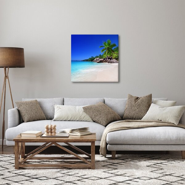 Obraz pláže na Praslin ostrově (30x30 cm)