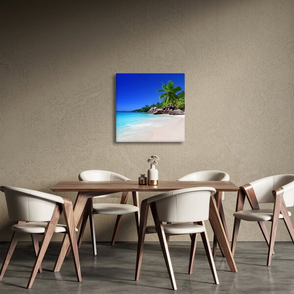 Obraz pláže na Praslin ostrově (30x30 cm)
