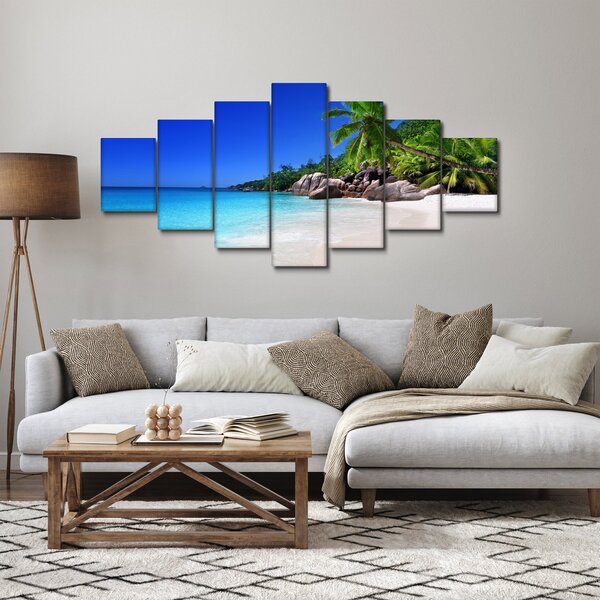 Obraz pláže na Praslin ostrově (210x100 cm)