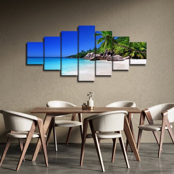 Obraz pláže na Praslin ostrově (210x100 cm)