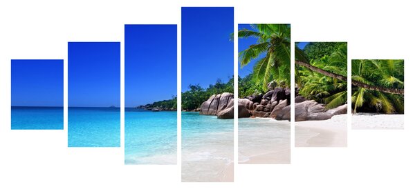 Obraz pláže na Praslin ostrově (210x100 cm)