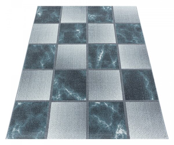 Koberec Ottawa čtverce modře šedé