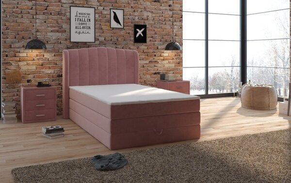 Kampa čalouněná postel boxspring 140x200 výběr barev - s úložným prostorem