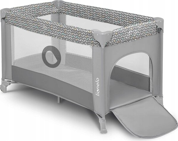 Lionelo Cestovní postýlka LO-STEFI GREY CONCRETE MULTICOLOR