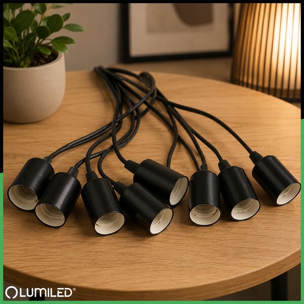 Industriální lampa 8xE27 140 cm závěsná
