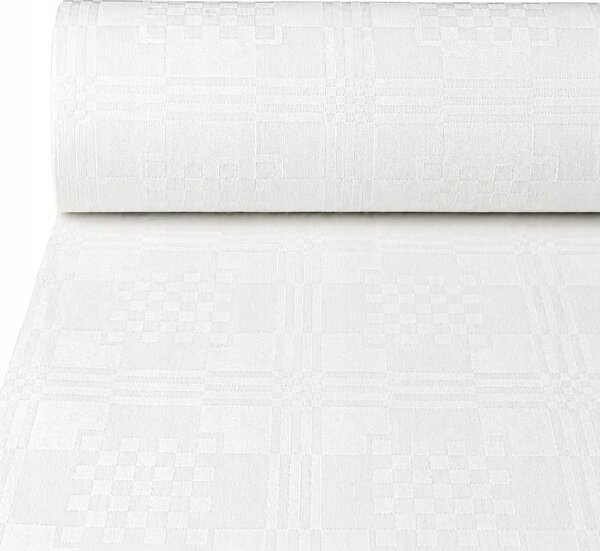Papírový ubrus bílý, odolný proti skvrnám, 100 cm x 5000 cm, obdélníkový Papstar
