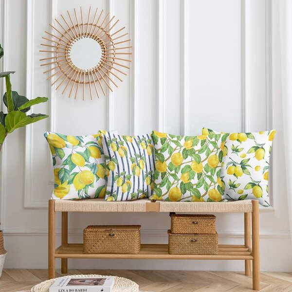 Povlaky na polštáře v sadě 4 ks 43x43 cm Lemons – Mila Home