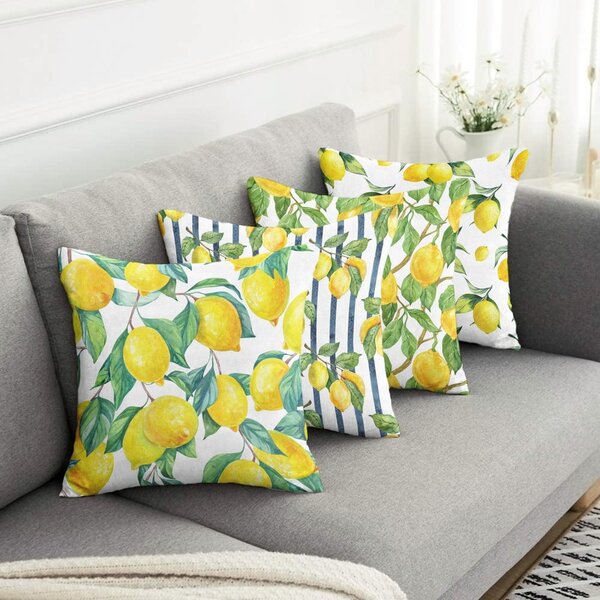 Povlaky na polštáře v sadě 4 ks 43x43 cm Lemons – Mila Home