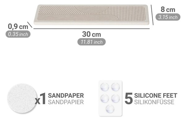 Béžová z křemeliny odkapávací podložka na nádobí 30x8 cm Damon – Wenko