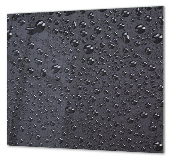 Ochranná deska kapka vody na černém - 52x60cm / S lepením na zeď