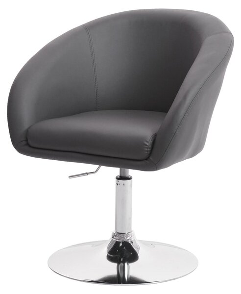 Jídelní židle HWC-F19, kuchyňská židle otočná židle lounge chair, otočná výškově nastavitelná Imitace kůže šedá