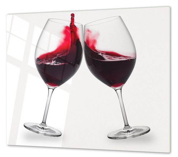 Ochranná deska sklenice červeného vína - 40x40cm / S lepením na zeď