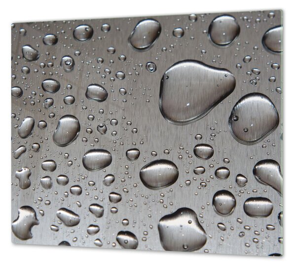 Ochranná krycí deska šedý nerez s kapkami vody - 40x60cm