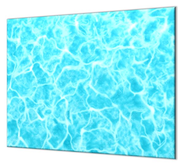 Ochranná deska tyrkysová hladina vody - 52x60cm / S lepením na zeď