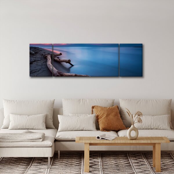Obraz pláže při západu slunce (170x50 cm)