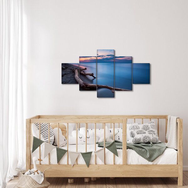 Obraz pláže při západu slunce (125x70 cm)