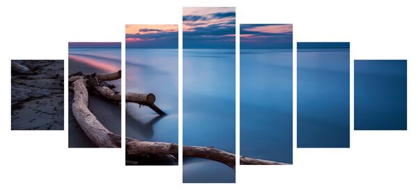 Obraz pláže při západu slunce (210x100 cm)