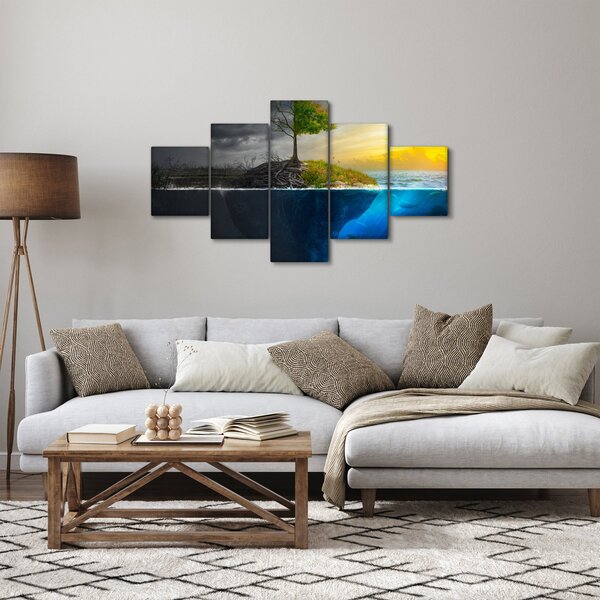 Obraz znázorňující dvě strany (125x70 cm)