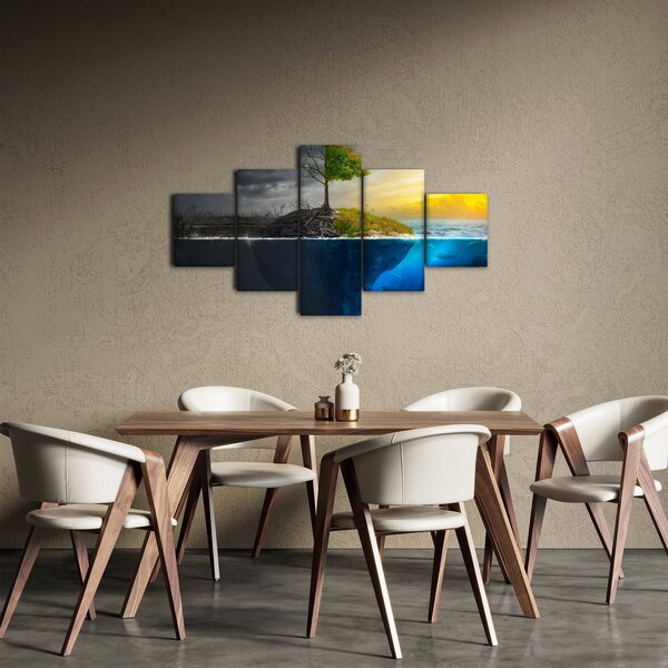 Obraz znázorňující dvě strany (125x70 cm)