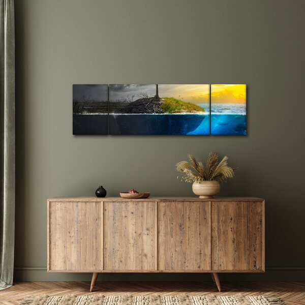 Obraz znázorňující dvě strany (170x50 cm)
