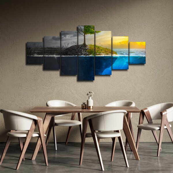 Obraz znázorňující dvě strany (210x100 cm)