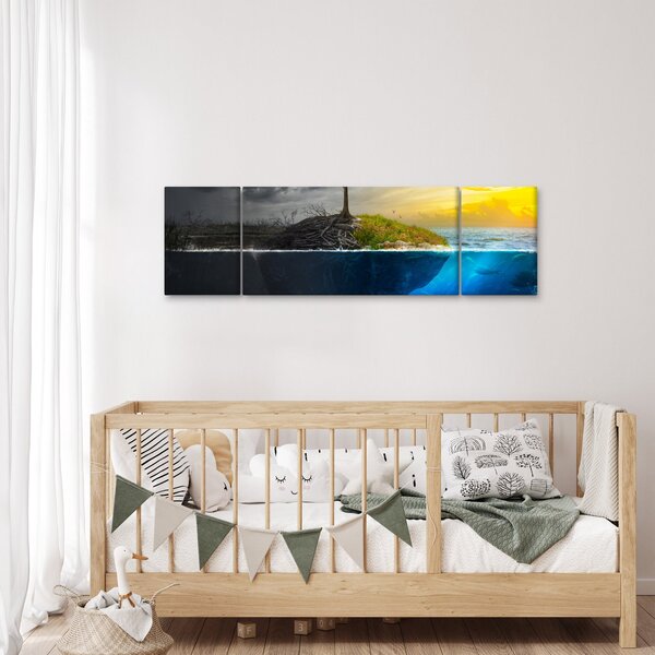 Obraz znázorňující dvě strany (170x50 cm)