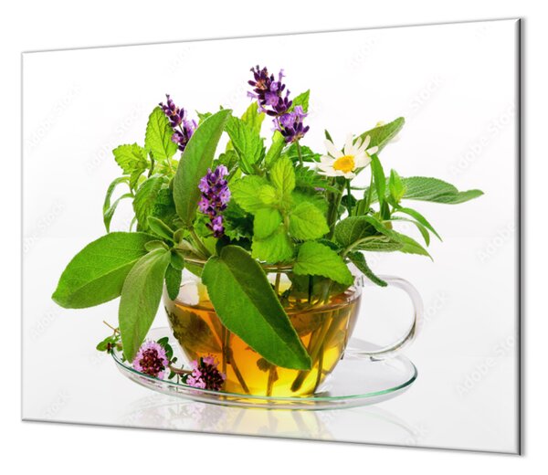 Ochranná deska bylinky v hrníčku čaje - 60x70cm / Bez lepení na zeď