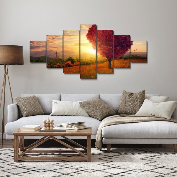 Obraz stromu ve tvaru srdce (210x100 cm)