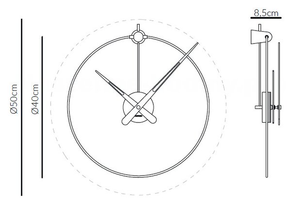 Designové nástěnné hodiny Nomon Anda small graphite 50cm