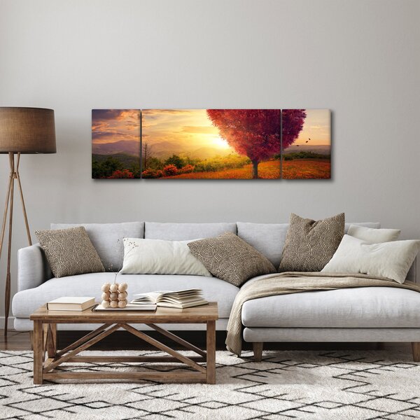 Obraz stromu ve tvaru srdce (170x50 cm)