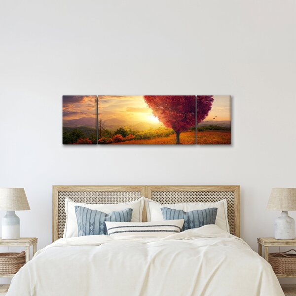 Obraz stromu ve tvaru srdce (170x50 cm)