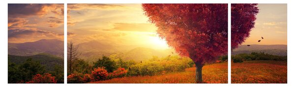 Obraz stromu ve tvaru srdce (170x50 cm)