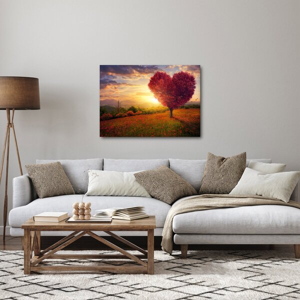 Obraz stromu ve tvaru srdce (70x50 cm)