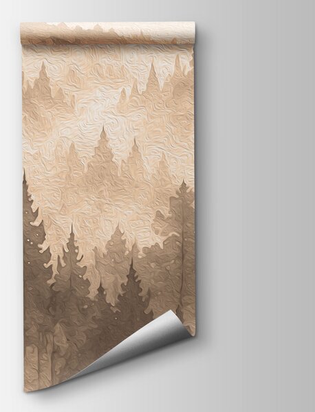 Fototapeta Mlhavá horská krajina se stromy a řekou, Přírodní fototapety, Populární fototapety, t00800v1 - Tapeko.co.cz