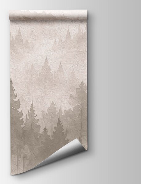 Fototapeta Mlhavá horská krajina se stromy a řekou, Přírodní fototapety, Populární fototapety, t00800v3 - Tapeko.co.cz