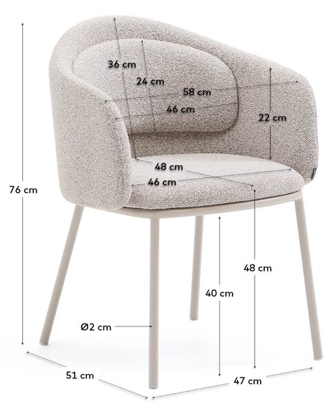 Béžová čalouněná jídelní židle Kave Home Minda