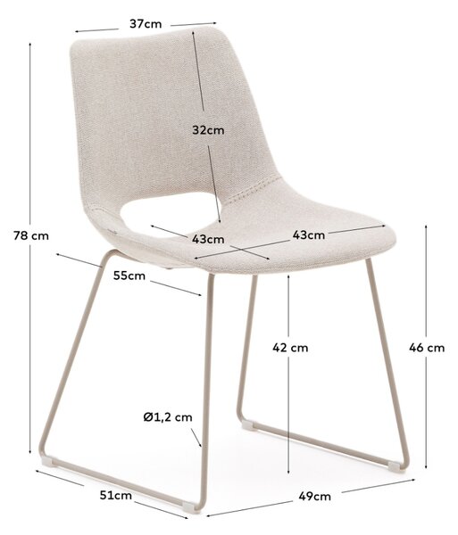 Béžová čalouněná jídelní židle Kave Home Zahara