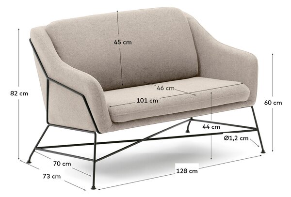 Kave Home Pohovka Brida 128 cm