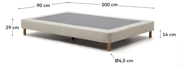 Kave Home Béžová čalouněná jednolůžková postel Ofelia 90 x 200 cm