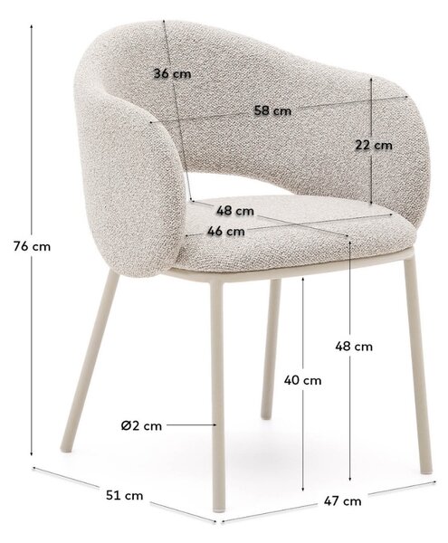 Béžová čalouněná jídelní židle Kave Home Maina