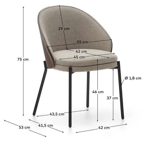 Béžová čalouněná jídelní židle Kave Home Eamy II