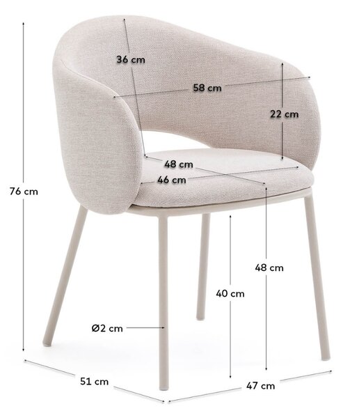 Béžová čalouněná jídelní židle Kave Home Maina II