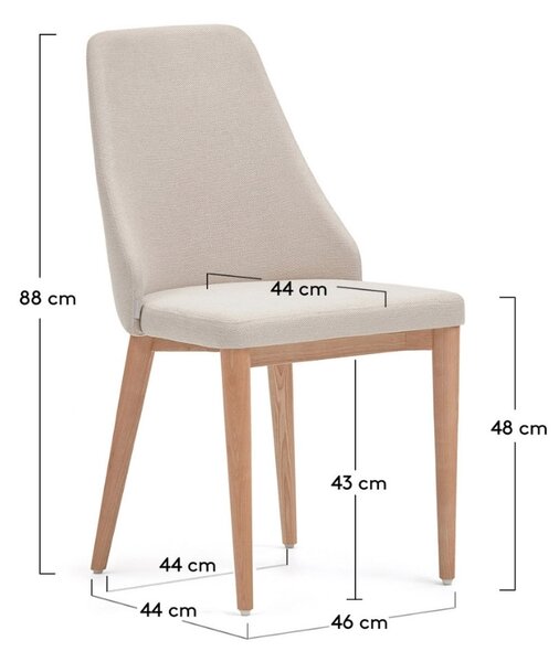 Béžová látková jídelní židle Kave Home Rosie
