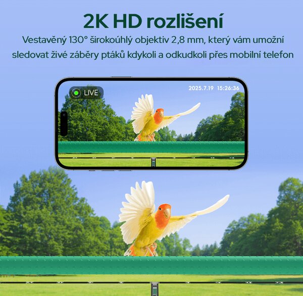 Ptačí oko chytré krmítko na okno s kamerou Sýkorka