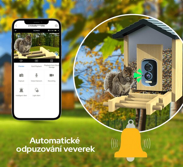 Ptačí oko chytré krmítko s kamerou Sojka bonzačka