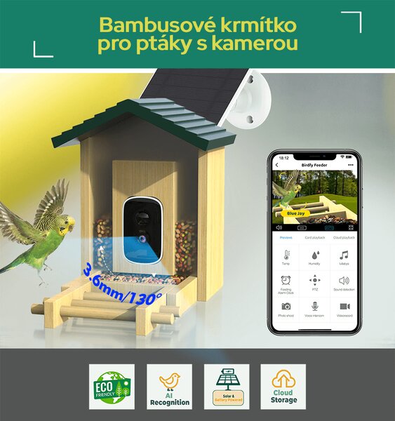 Ptačí oko chytré krmítko s kamerou Sojka bonzačka