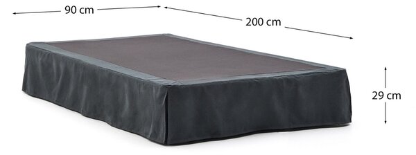Kave Home Antracitově šedá jednolůžková postel Jaira 90 x 200 cm